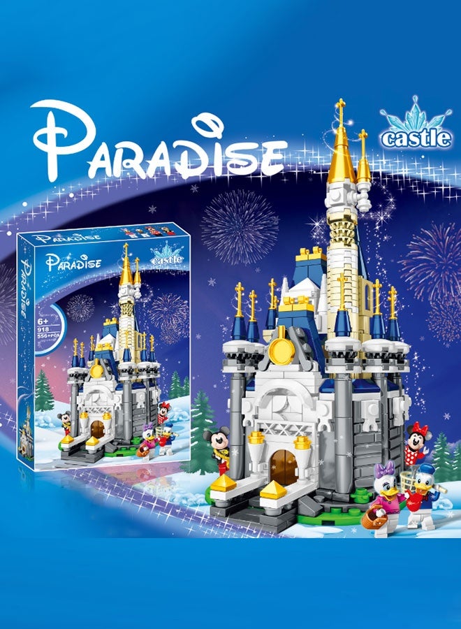 JSAITOYS Paradise Princess Castle Building Blocks Set, 556+PCS Fairy Tale Castle Bricks with Cartoon Minifigures, Girls Gift Toy - Image 1