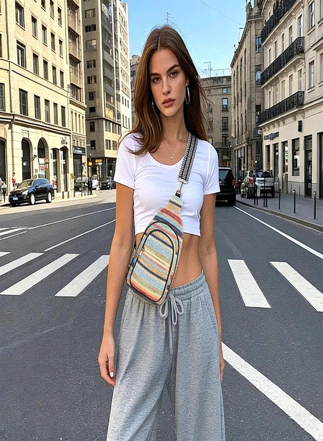 BBORGDC Summer Crossbody Sling Bag for Women, Straw Woven Small Shoulder Purse with Adjustable Strap, Lightweight Vacation & Beach Bag for Travel and Daily Use - Image 2