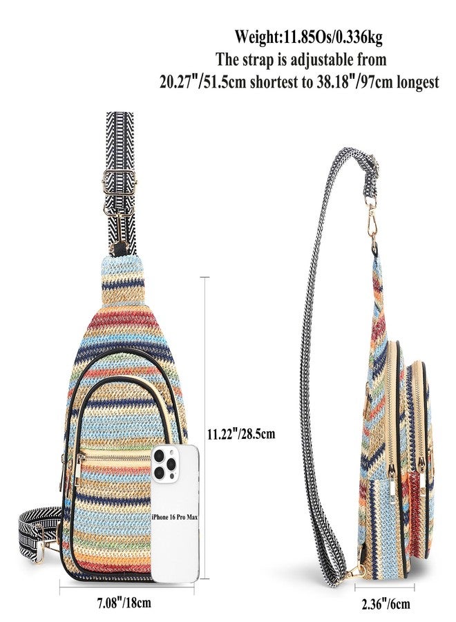 BBORGDC Summer Crossbody Sling Bag for Women, Straw Woven Small Shoulder Purse with Adjustable Strap, Lightweight Vacation & Beach Bag for Travel and Daily Use - Image 5
