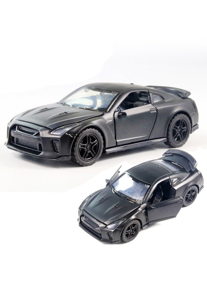 Bagged Simulation Alloy Car Model Sports Car Model Door Opening Back Force Boys And Children's Toys Car Ornaments Cross Border-Color:Day GTR Black  - Image 1