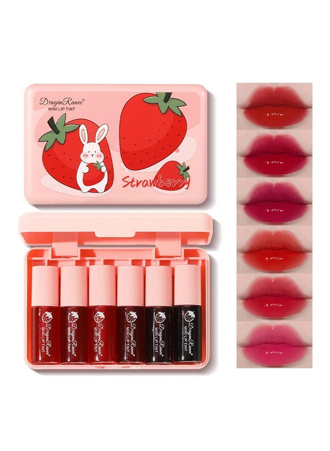 Eakroo 6 Colors Lip Tint Stain Mini Liquid Lipstick Korean Lip Gloss Moisturizing Natural Lip Tint Multi Use Lip And Cheek Tint Non Stick Cup Lightweight High Pigment Long Lasting Vivid Color - Image 1