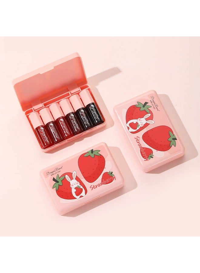 Eakroo 6 Colors Lip Tint Stain Mini Liquid Lipstick Korean Lip Gloss Moisturizing Natural Lip Tint Multi Use Lip And Cheek Tint Non Stick Cup Lightweight High Pigment Long Lasting Vivid Color - Image 3