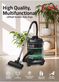 Flexy Vacuum Cleaner – 2200W, 18L Iron Tank, High-Power Motor, Blower Function, Multi-Filtration, 360° Rotary Wheels, Dust Full Indicator, Airflow Control, 2-Year Warranty.  - Image 4