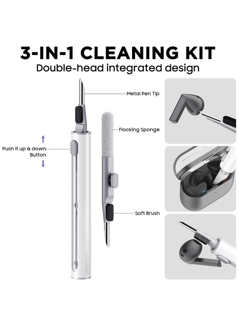 DKNG TPU protective case suitable for AirPods Pro 3 [2025], equipped with cleaning tools and a keychain, shockproof and stain-resistant protective case (transparent) - Image 2