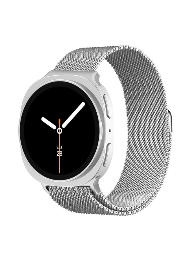 ChicVibe Milanese Metal Bands Compatible with Samsung Galaxy Watch 8 Classic 46mm/Watch 8 44mm/Watch 8 40mm, Metal Mesh No Gap Stainless Steel Milanese Loop Magnetic Strap Replacement for Samsung Galaxy Watch 8 Classic 46mm/Watch 8 44mm/Watch 8 40mm, 22mm watch band width, Silver - Image 1