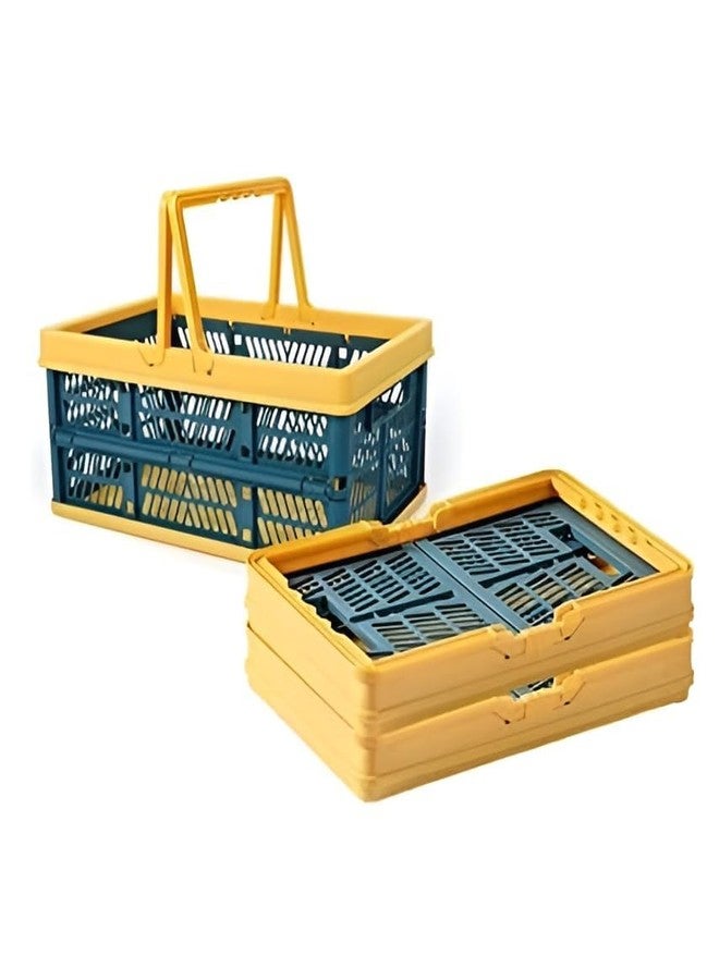Baktas Kitchen Vegetable Basket/Foldable Indoor Outdoor Grocery Shopping Crate with Handle/Multipurpose Portable Storage Organizer Basket(Multicolor) - Image 1