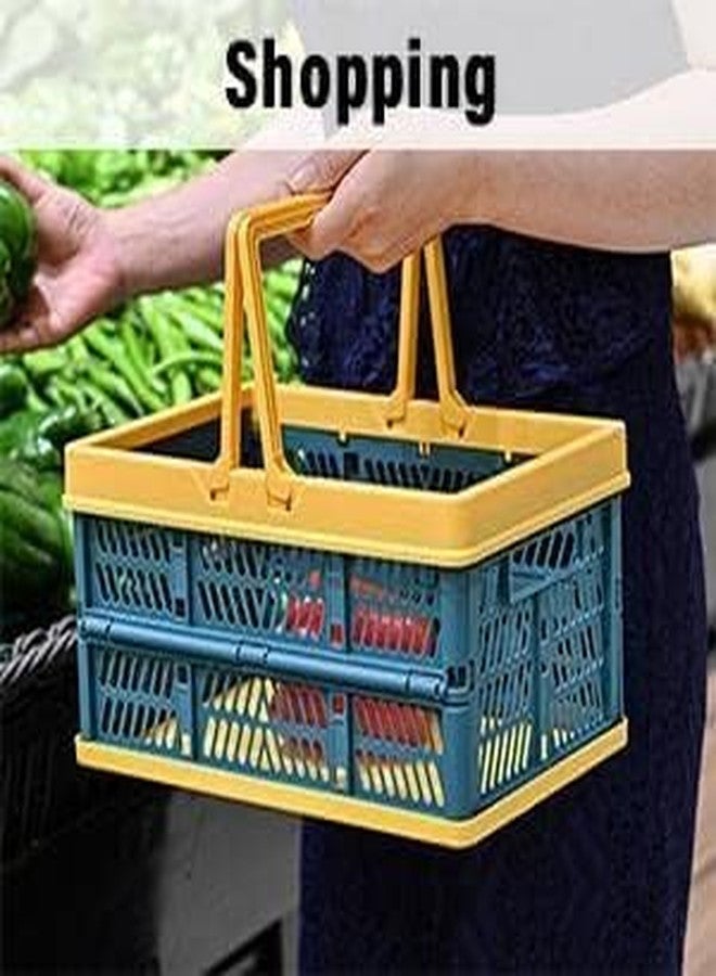 Baktas Kitchen Vegetable Basket/Foldable Indoor Outdoor Grocery Shopping Crate with Handle/Multipurpose Portable Storage Organizer Basket(Multicolor) - Image 4