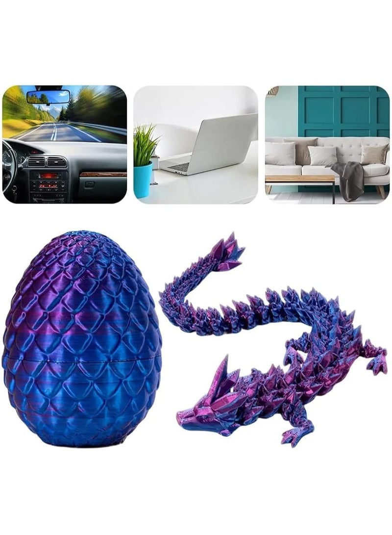 3D Printed Dragon Egg Toy with Articulated Crystal Dragon Inside – Fidget Desk Toy & Home Decor for Boys, Kids & Collectors - Image 2