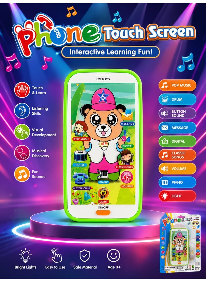 First Choice Educational toy mobile phone for kids featuring an interactive touchscreen, musical sounds, and classic songs; smart skill-building games for boys and girls by First Choice (multicolor). - Image 2