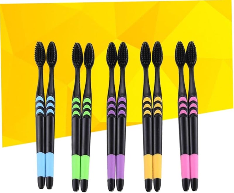 10Pcs Soft Bristle Toothbrushes With Slip Handle For Oral Care Random Colors - Image 3