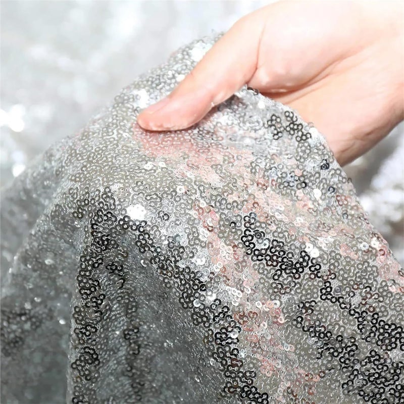 Table Skirt Sequin Table Skirt Tables Flash Cloth Birthday Party Decor Wedding Festival Event Rectangle Glitter Table Skirts Decoration(Rose gold,4FT 70x122cm) - Image 2