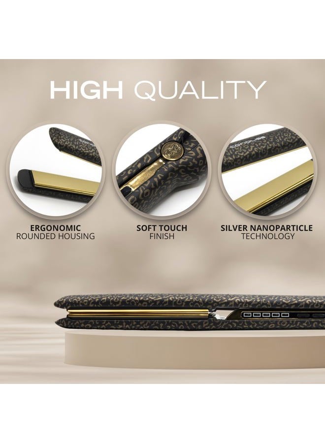 Corioliss C3 Hair Straightener for Women Professional Titanium Plates Flat Iron (Leopard Gold Soft Touch) - Image 4