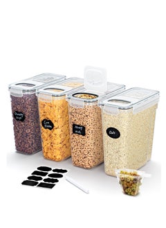 RollsTimi  4-Piece Rice and Grain Storage Box with Measuring Cups Clear  - Image 1