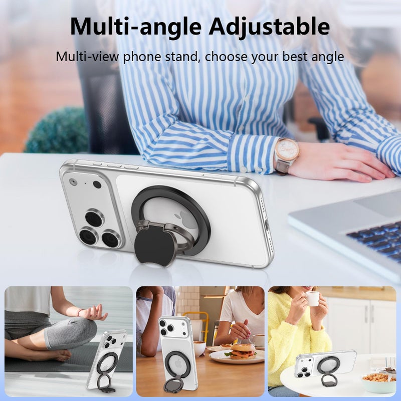 REPIND Magnetic Phone Ring Holder for MagSafe Dual-Side 360Â° Rotation Strong Magnet Finger Cell Phone Ring Grip Stand MagSafe Kickstand for iPhone 17 Pro Max/17 Pro/17/16/15/14/13/12,Samsung,Android,iPad - Image 3