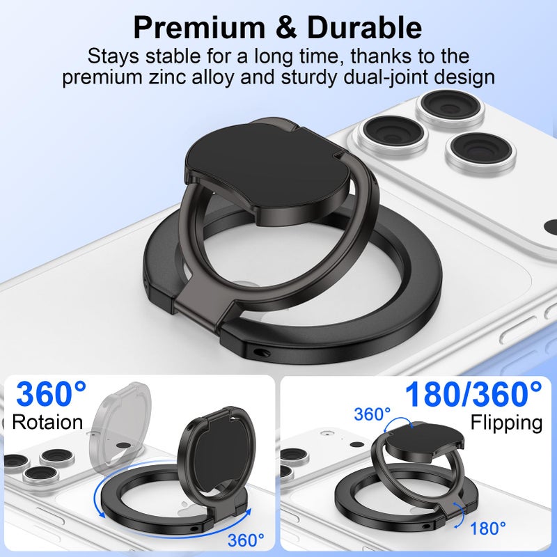 REPIND Magnetic Phone Ring Holder for MagSafe Dual-Side 360Â° Rotation Strong Magnet Finger Cell Phone Ring Grip Stand MagSafe Kickstand for iPhone 17 Pro Max/17 Pro/17/16/15/14/13/12,Samsung,Android,iPad - Image 2