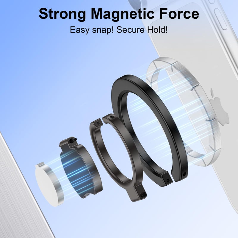 REPIND Magnetic Phone Ring Holder for MagSafe Dual-Side 360Â° Rotation Strong Magnet Finger Cell Phone Ring Grip Stand MagSafe Kickstand for iPhone 17 Pro Max/17 Pro/17/16/15/14/13/12,Samsung,Android,iPad - Image 4