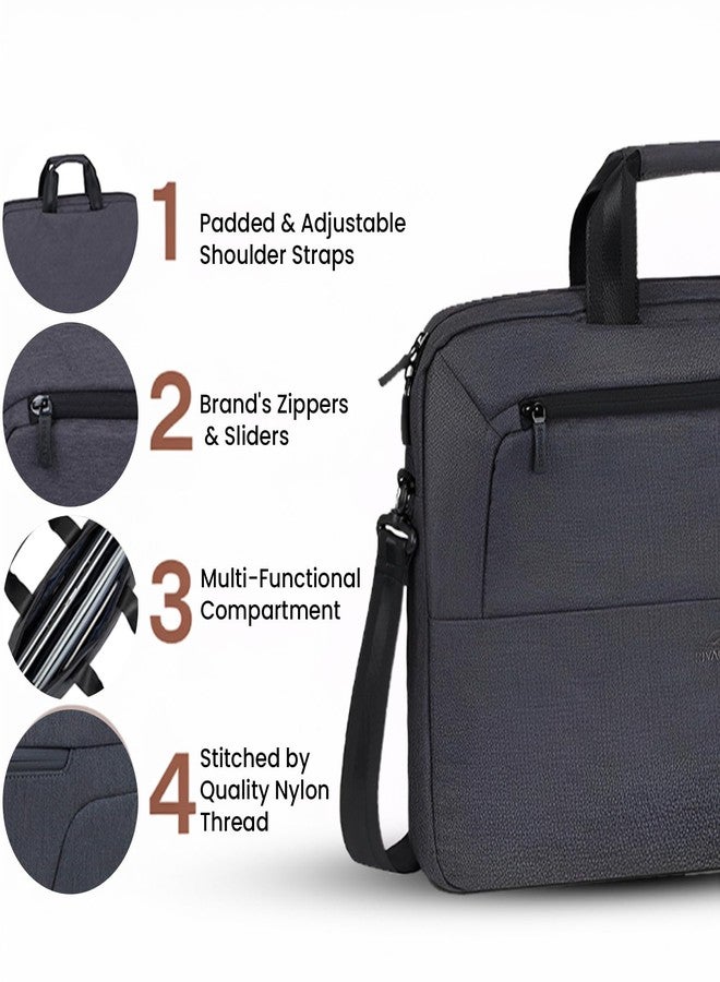 RIVACASE Suzuka ECO Laptop Bag Water Resistant ECO FRIENDLY RPET Polyester Fabric fits most popular Macbook Laptops Ultrabooks 15.6 inches Computer Bag for Women/Men/Travel/Business Style Briefcase - Image 2