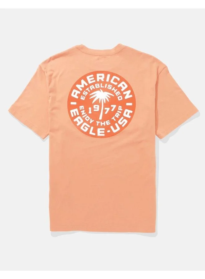American Eagle Logo Detail Crew Neck T-Shirt