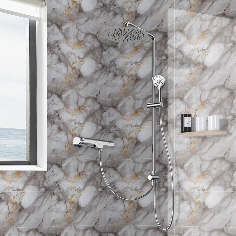 WADILE 23.6"x11.8" Waterproof Marble Peel and Stick Wall Panels Marble Tile PVC Backsplash Tiles for Kitchen, Bathroom, Living Room, Bedroom 20 Pack Gold - Image 4