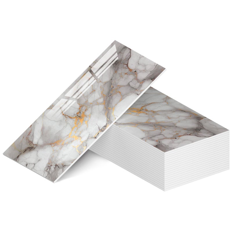 WADILE 23.6"x11.8" Waterproof Marble Peel and Stick Wall Panels Marble Tile PVC Backsplash Tiles for Kitchen, Bathroom, Living Room, Bedroom 20 Pack Gold - Image 1