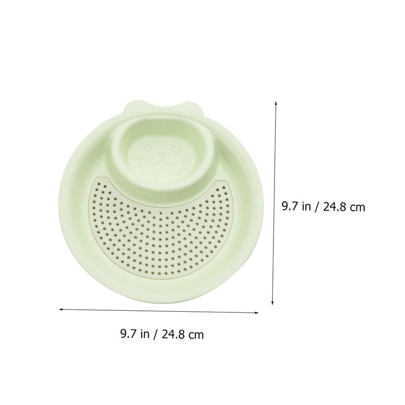 3Pcs Multi Grid Dipping Dishes Set With Double Layer Draining Plates Wheat Straw Plastic Nordic Green Pink Beige - Image 3