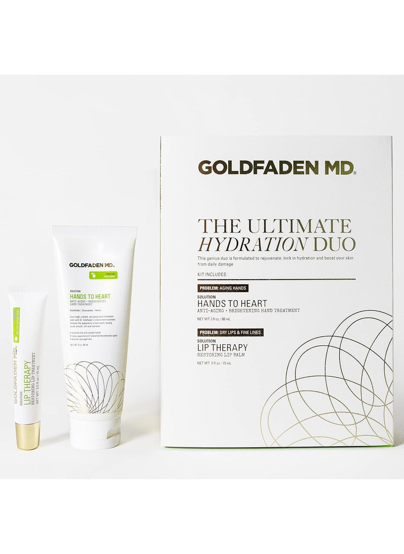 Goldfaden MD - GOLDFADEN MD Ultimate Hydration Duo Hands to Heart Moisturizing AntiAging Hand Cream 3oz and Lip Therapy Restoring Lip Balm 5oz - Image 1