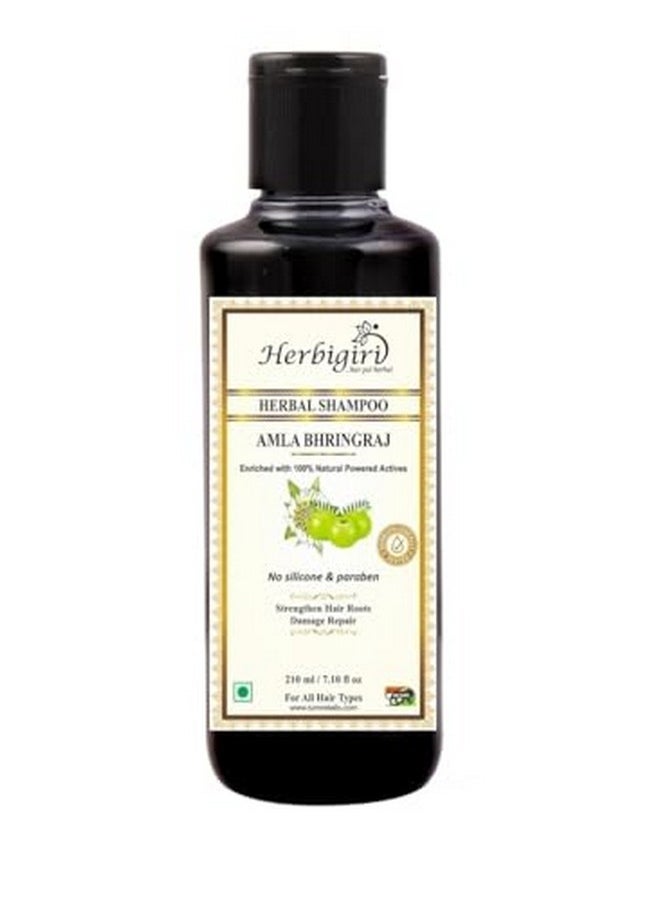 Khadi Herbal - Herbigiri Herbal Amla And Bhringraj Shampoo Strengthens Hair Parabens Free Silicon Free Herbigiri Herbal Shampoo (840 Ml) (Pack Of 4) - Image 1