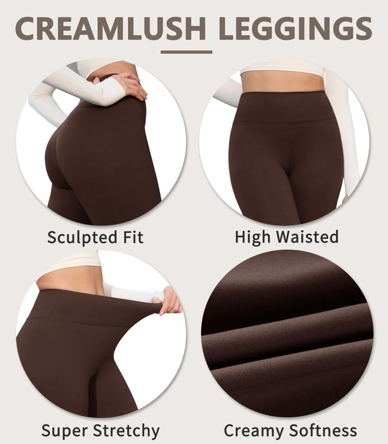 VALANDY Creamlush 4 Pack Capri Leggings for Women-High Waisted Stretchy Soft Yoga Lounge Pants(S-3XL) - Image 5