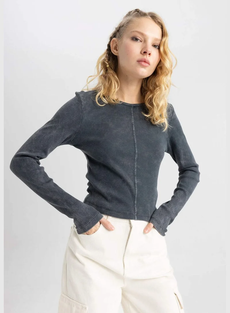DeFacto Woman Knitted Long Sleeve T-Shirt