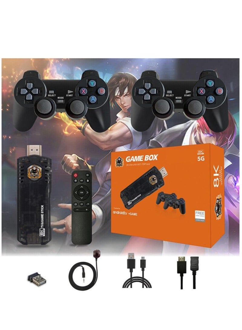 Presenting the Ultimate Gaming Hub: A 10,000-Game Loaded Android TV Box with 8K/4K Video, Quad-Core Power, Wireless Controller, and Dual System Retro Gaming Stick. - Image 1
