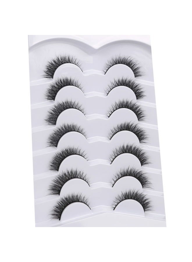 Pooplunch False Eyelashes Extension Volume Cat Eye Look Natural Wispy Short Volume 8D Fake Eyelashes Faux Mink Strip Lashes 7 Pairs Pack - Image 3