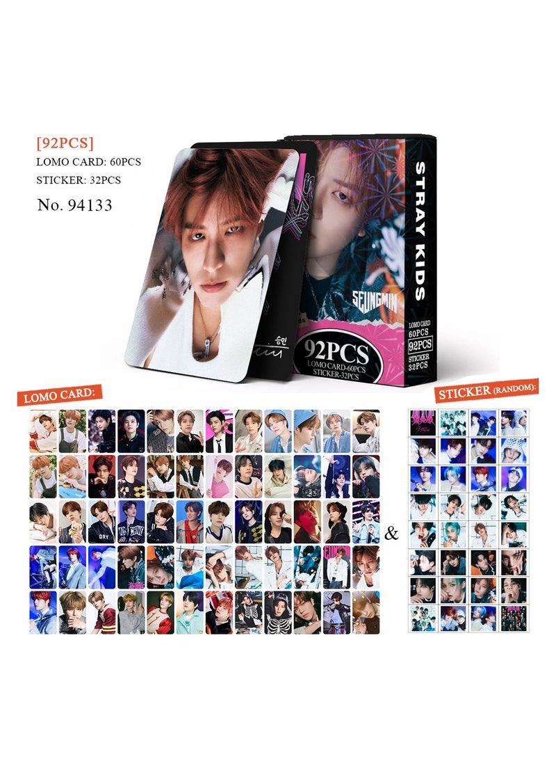 92Pcs STRAYKIDS Skz Seungmin New Album STR-STAR Lomo Card 60PCS and Sticker 32Pcs - Image 2
