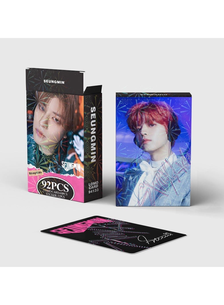 92Pcs STRAYKIDS Skz Seungmin New Album STR-STAR Lomo Card 60PCS and Sticker 32Pcs - Image 4