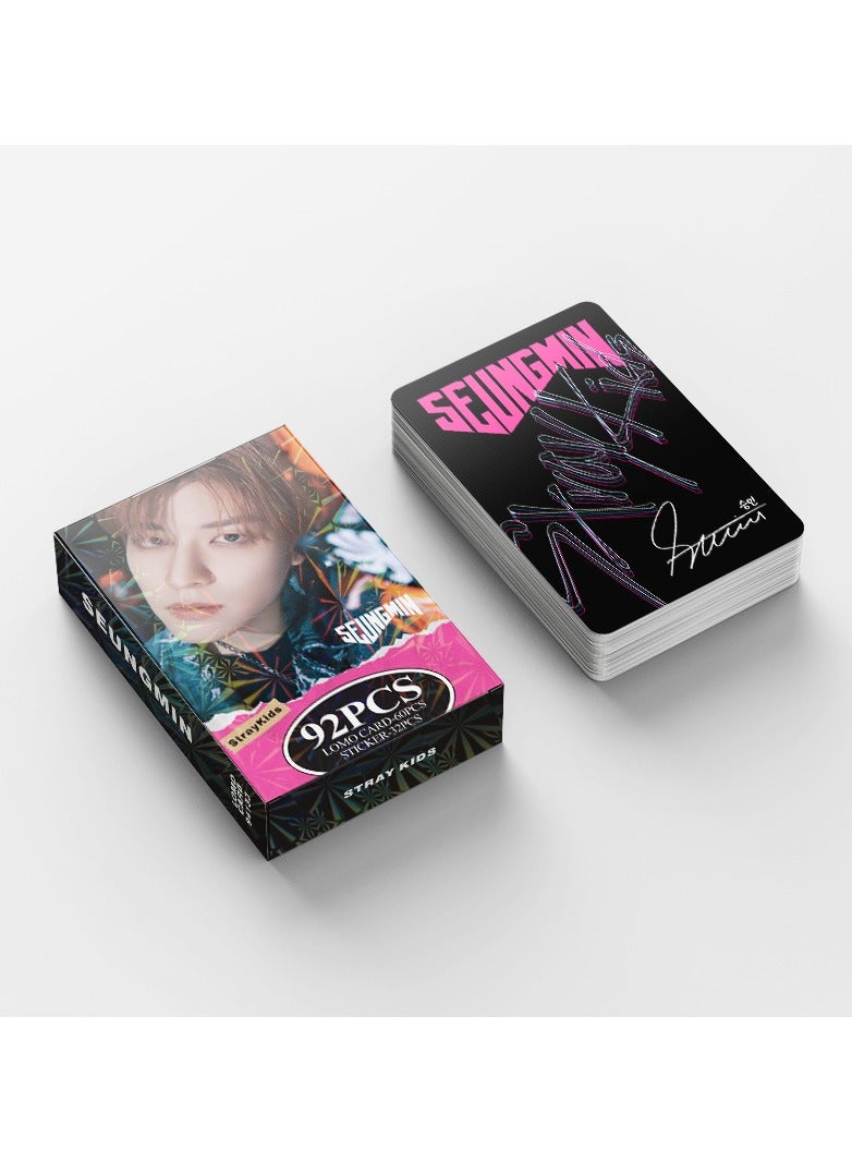 92Pcs STRAYKIDS Skz Seungmin New Album STR-STAR Lomo Card 60PCS and Sticker 32Pcs - Image 5
