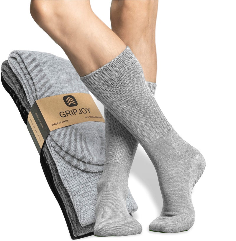 Gripjoy Hospital Socks with Grips for Women & Men, Non-Slip, Safety & Stability, Recovery, Support & Balance - 3 Pairs - Image 1