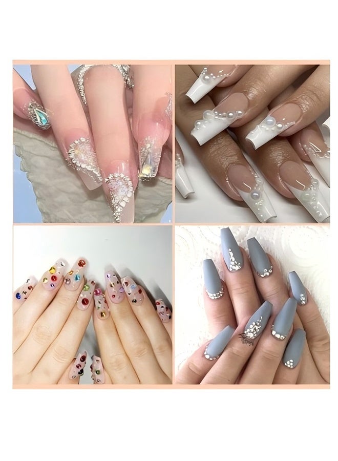 4-Sheet Face Gems Self Adhesive Face Rhinestones Nail Self Adhesive Rhinestones Hair Pearls Accessories Eye Gems Jewelryfor Makeup Festival,Pearl Rhinestones Stickers For Face, Hair,Eye - Image 5