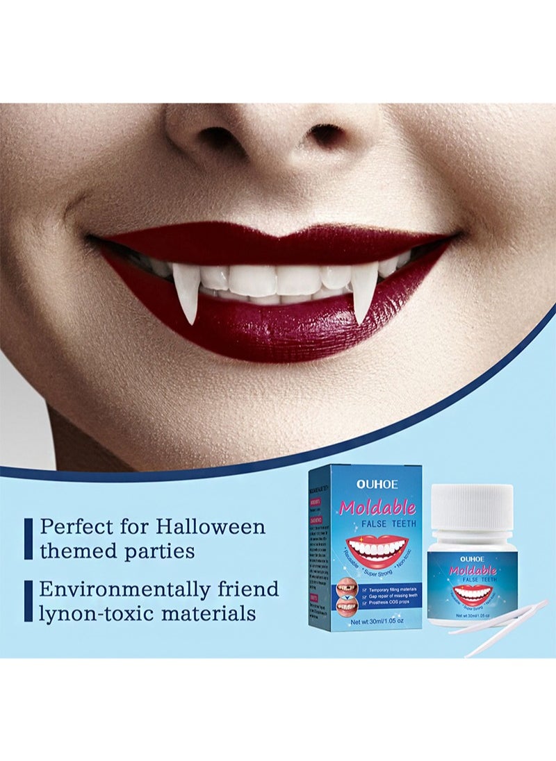 2 Pieces Of Moldable False Teeth，Temporary Teeth Restoration Kit, For Filling Lost And Broken Teeth