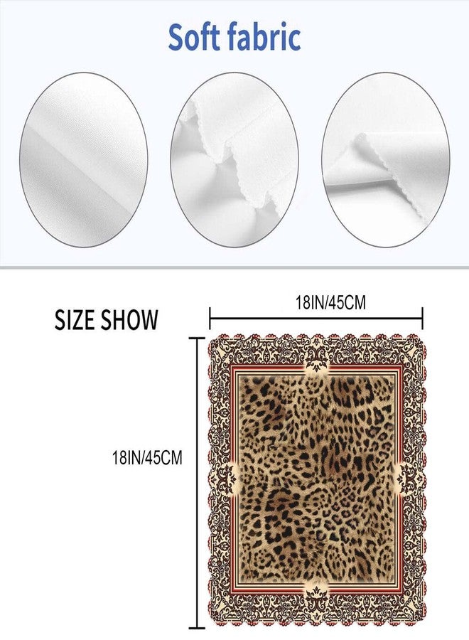Yibeas Leopard Cloth Napkins Dinner Table Napkins Animal Leopard Print Decorative Border Washable Reusable Napkins Set of 4 Home Holiday Party Wedding - Image 2