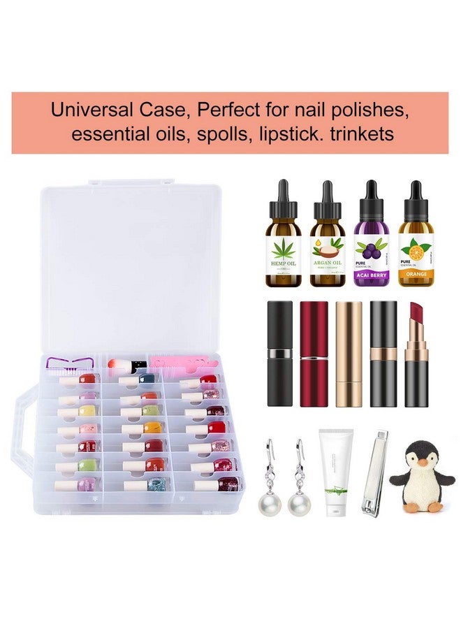 SUBAY Portable Nail Polish Organizer, Clear Double Side Nail Polish Holder,Gel Nail Storage for 48 Bottles with 6 Adjustable Dividers in Each Side Space Saver - Image 5