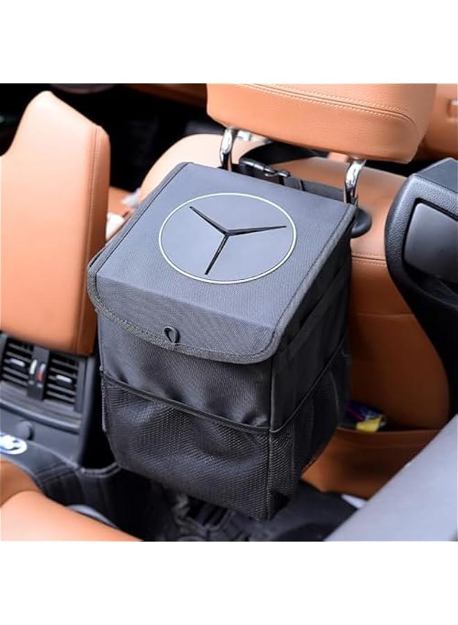 HOOKOR Car Trash Can with Lid - Car Trash Bag Hanging with Storage Pockets Collapsible and Portable Car Garbage Bin (46-02)  - Image 3