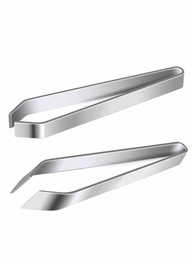 SOLARAE 2 Pieces Fish Bone Tweezers Set Includes Stainless Steel Tongs Tweezers Fish Scale Scraper Removers Flat and Slant Tweezers Pliers for Chef Cooking Utensils, Sea Food, Beauty Tools - Image 1