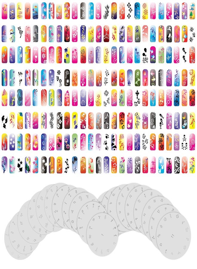 Custom Body Art قوالب تلوين الأظافر بالهواء المخصص - سلسلة قوالب فن الأظافر #1: 260 تصميم فريد من 20 قالب فردي - Image 1