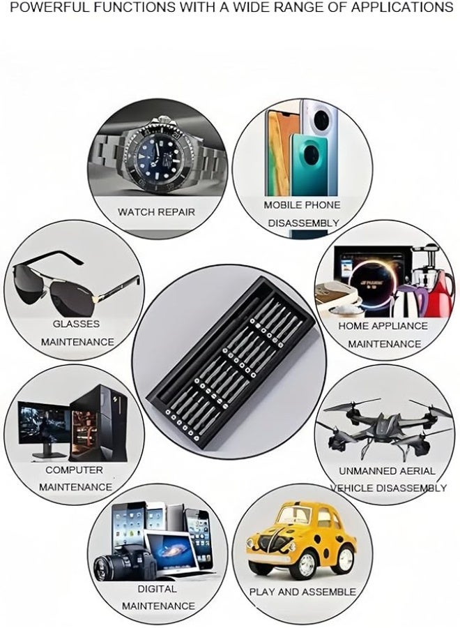 مجموعة مفكات دقيقة 115 في 1، مجموعة أدوات إصلاح الإلكترونيات مع رأس مغناطيسي مرن لهاتف، ماك، كمبيوتر، ساعة، وحدة تحكم، جرس باب، أدوات إلكترونية - Image 2