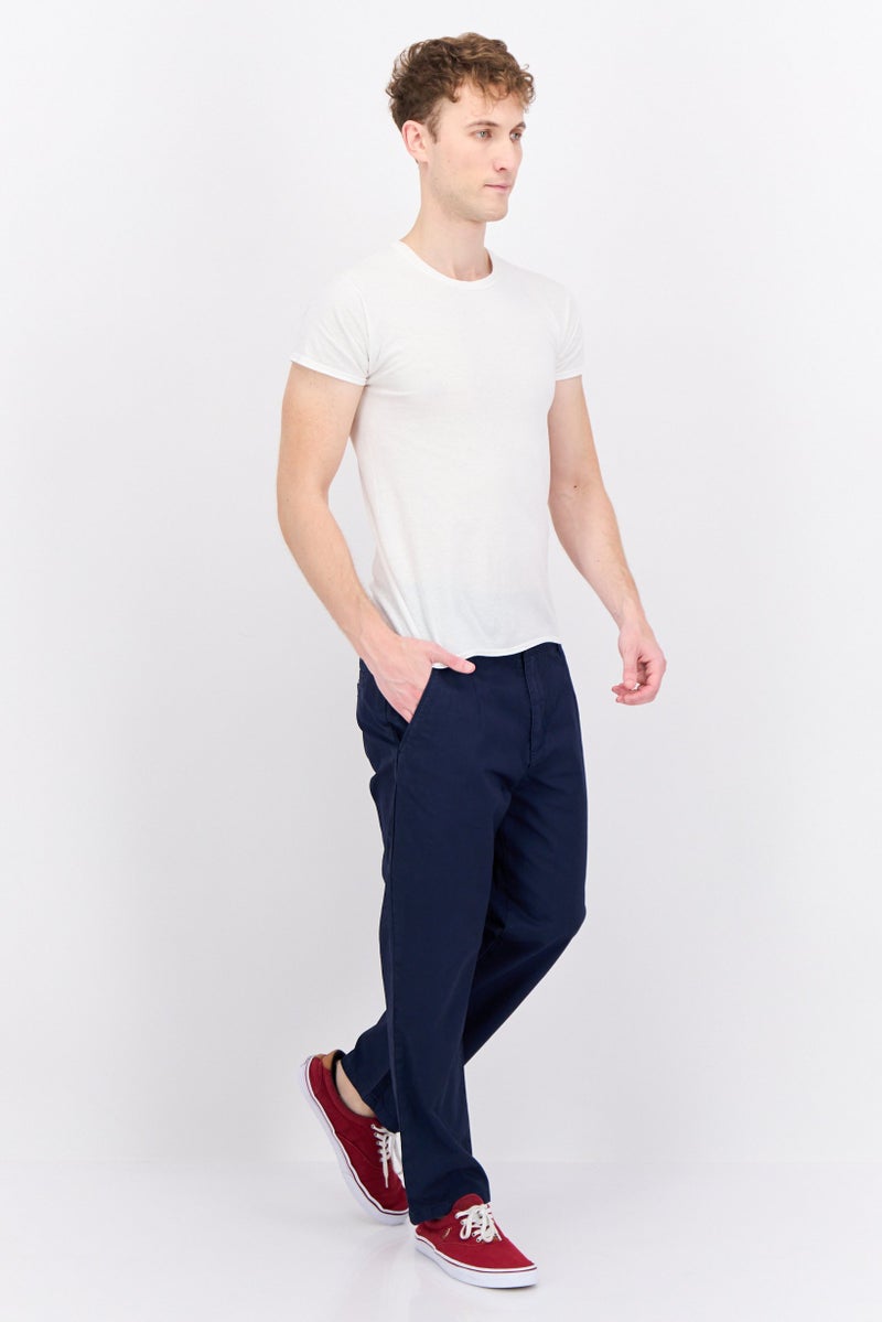 GANT Men Regular Fit Plain Chino Pants, Navy - Image 4