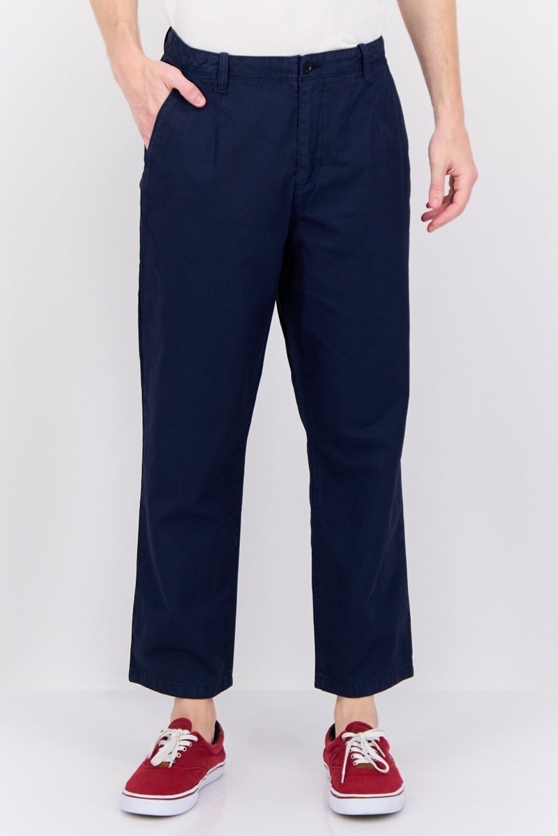 GANT Men Regular Fit Plain Chino Pants, Navy - Image 1