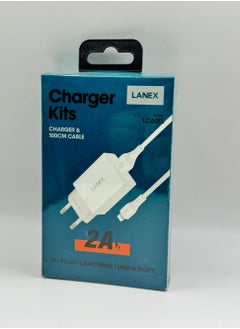 LANEX LC60EI 2A Fast Charging Kit – USB-A Wall Charger with 100CM Lightning Cable & EU Plug – High-Speed Power Adapter for iPhone, iPad, and Other Lightning Devices - pzsku/Z5F89E1E0FD0533EBB0DAZ/45/_/1738578167/1eaf3821-49f5-46e5-b044-654c56eed3c0