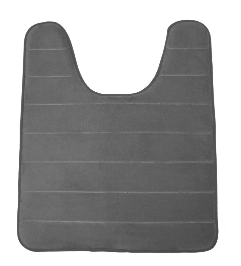 Gray Memory Foam Toilet Bathroom Mat Soft and Comfortable UShaped Thick Water Absorption NonSlip and Machine Wash and Easier to Dry for Bath Commode 20 X 24 Inches Contour Rug Grey
