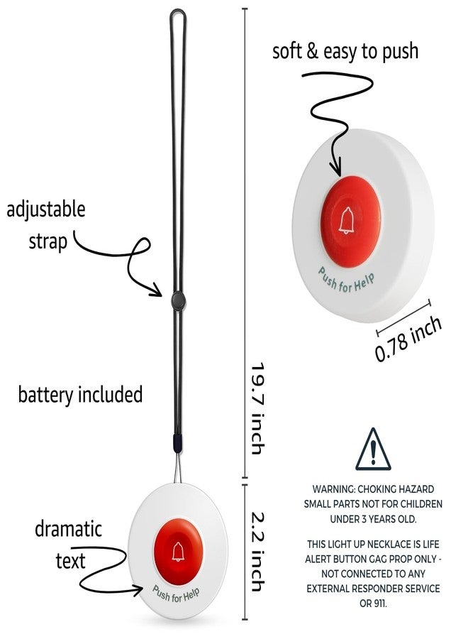SYNLETT Light-up Fake Life Alert Button Prop 100th Day of School Costume, Fun Emergency Call Button - Image 4