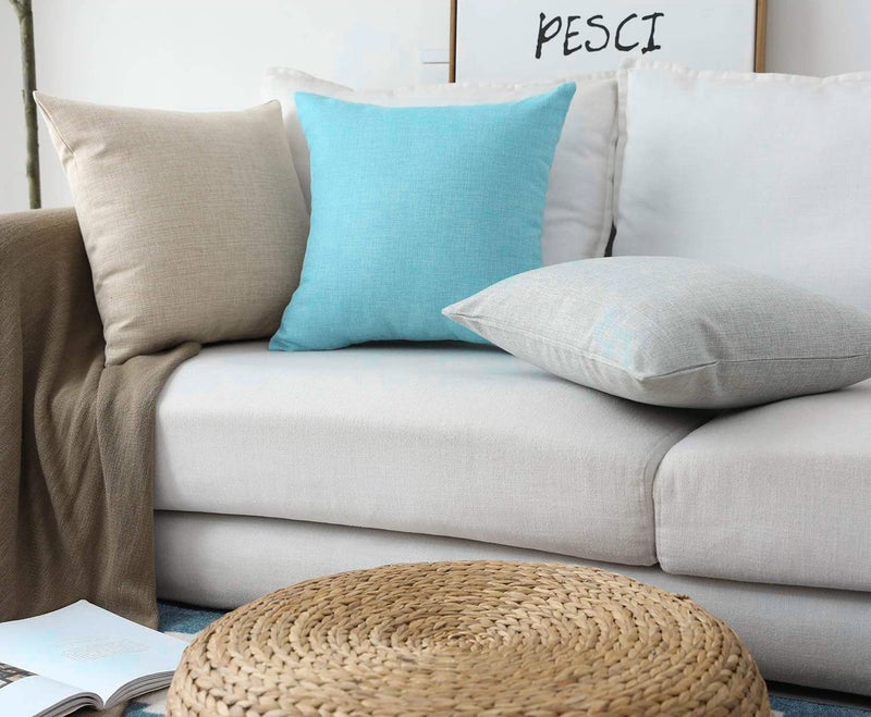 Khooti Jute Cushion Cover | 12 x 18 Inches / 30 x 45 cm | Teal Green | Set of 2 | Throw Pillow Cover for Couches, Chairs, Sofas, Beds, Coffee Tables, Living Rooms, Bedrooms, Modern Boho Design -50 TC - Image 3