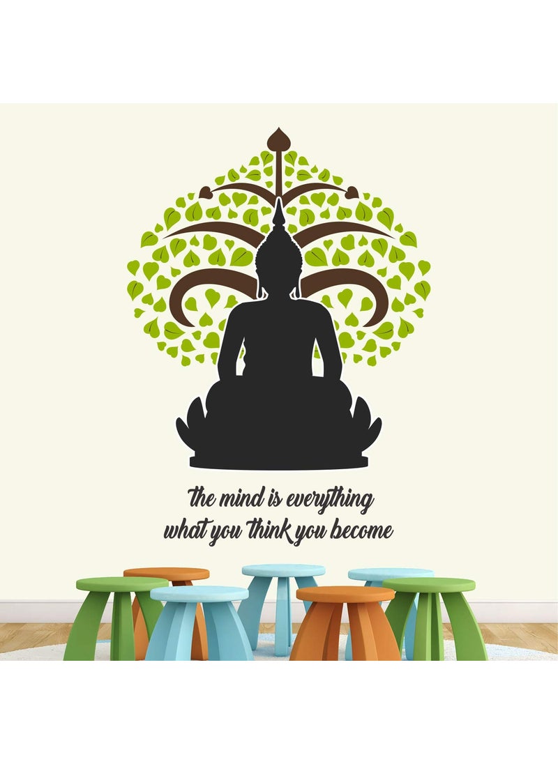 StickMe - StickMe 'The Mind is Everything - What You Think You Become -Buddha - Inspirational - Motivational - Quotes - Wall Sticker' -SM654 (Multi Colour, Vinyl - 70cm X 50 cm) - Image 1